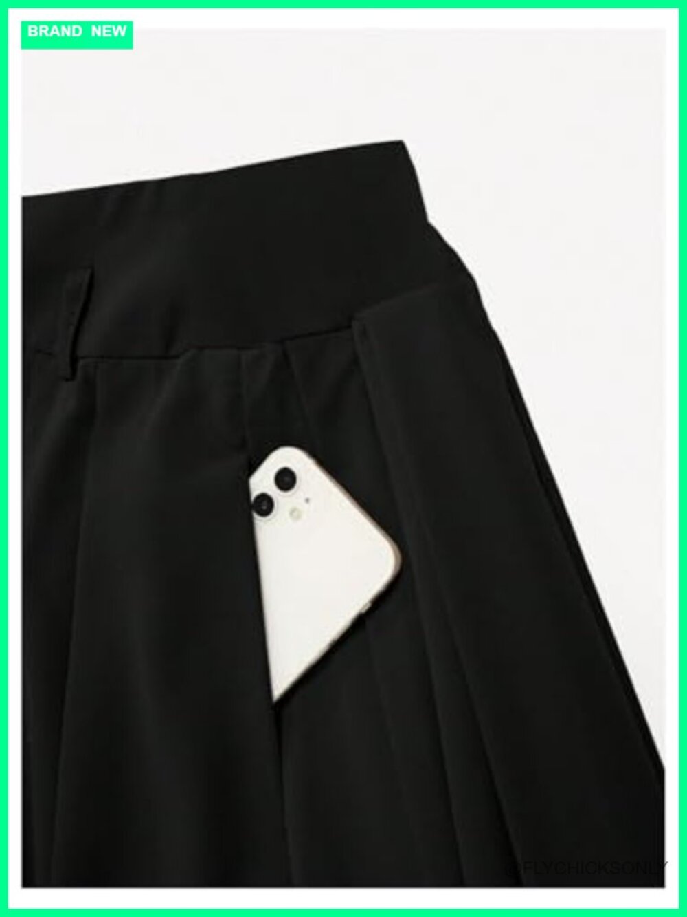 Pleated Maxi Skirt High Waist A-Line Flowy with Pockets - Picture 2 of 3